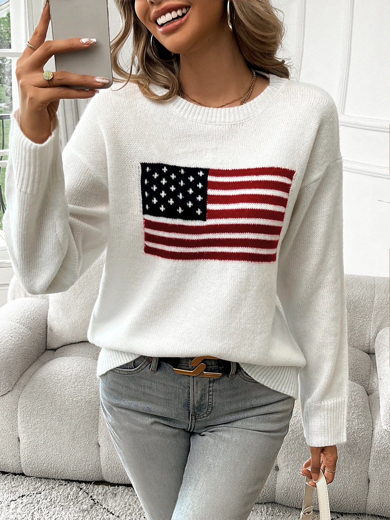 Amerikansk Flag Pullover